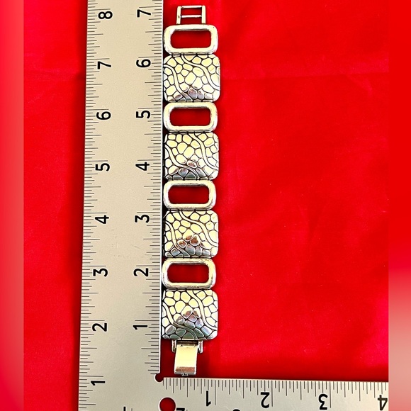 Brighton Pebble Design Wide Panel Link Bracelet Silver Plated Adjustable - Picture 6 of 10